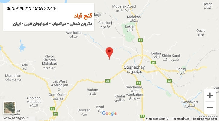 روستای گنج آباد بر روی نقشه