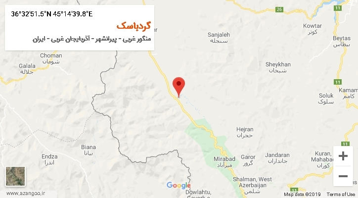 روستای گردباسک بر روی نقشه