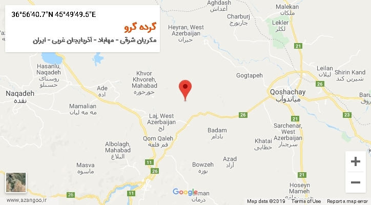 روستای گرده گرو بر روی نقشه