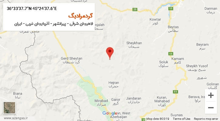 روستای گردمرادبگ بر روی نقشه