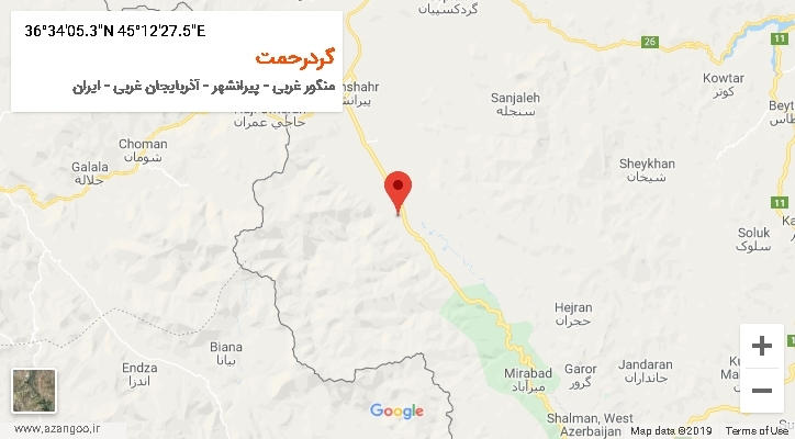 روستای گردرحمت بر روی نقشه