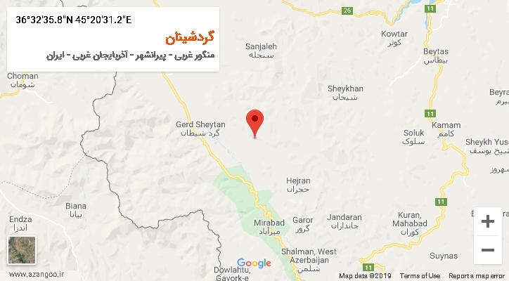 روستای گردشینان بر روی نقشه