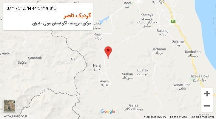 روستای گردیک ناصر بر روی نقشه