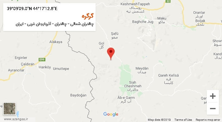 روستای گرگره بر روی نقشه
