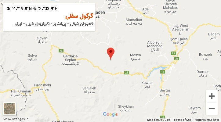 روستای گرگول سفلی بر روی نقشه
