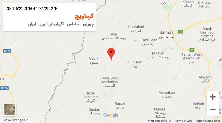 روستای گرماویچ بر روی نقشه