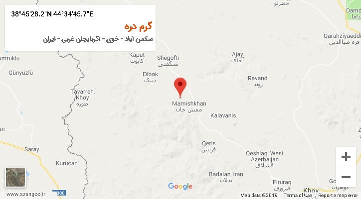روستای گرم دره بر روی نقشه