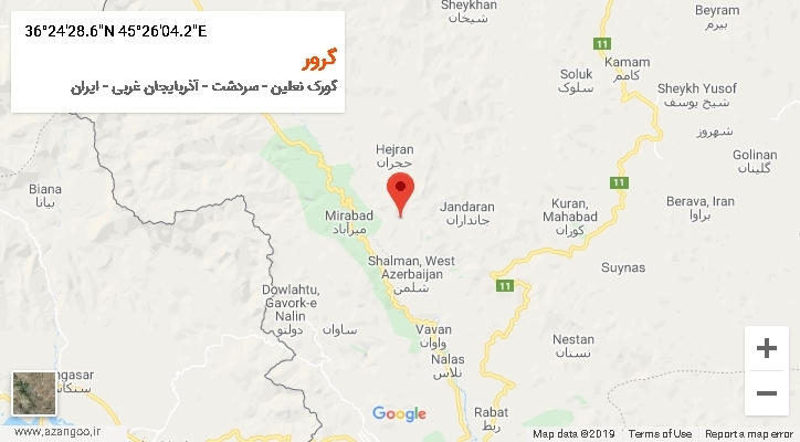 روستای گرور بر روی نقشه