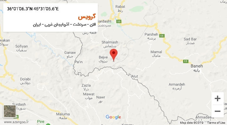 روستای گرویس بر روی نقشه