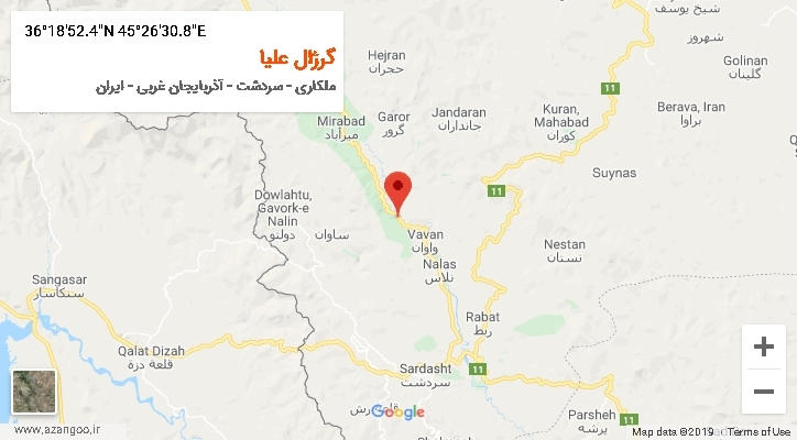 روستای گرژال علیا بر روی نقشه