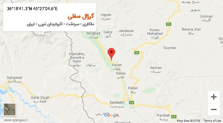 روستای گرژال سفلی بر روی نقشه