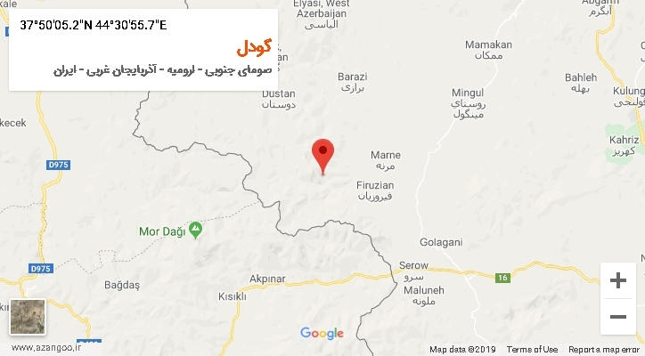 روستای گودل بر روی نقشه