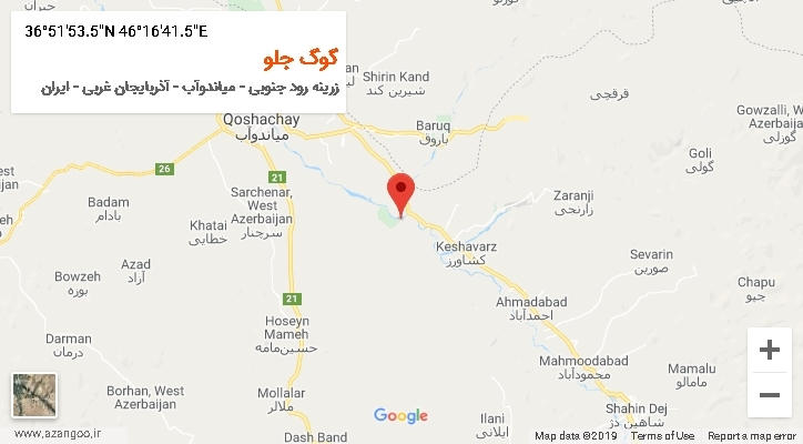روستای گوگ جلو بر روی نقشه