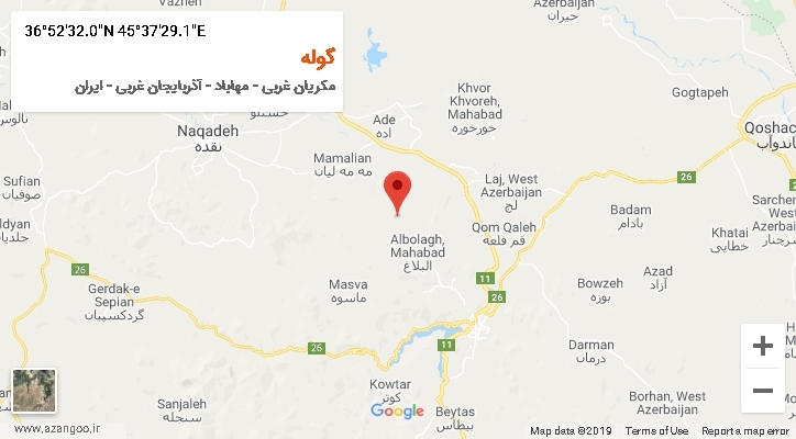 روستای گوله بر روی نقشه