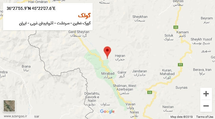 روستای گولک بر روی نقشه
