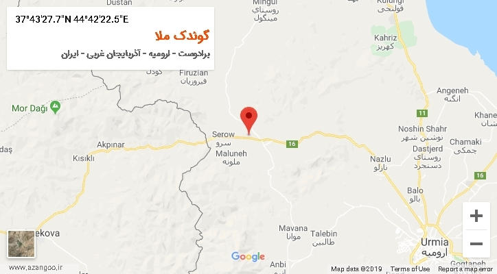 روستای گوندک ملا بر روی نقشه