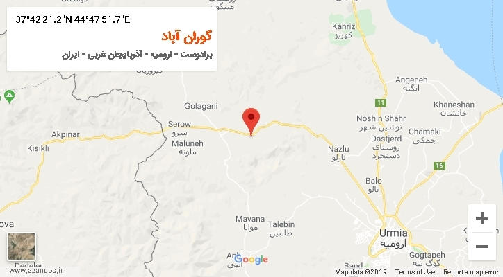 روستای گوران آباد بر روی نقشه