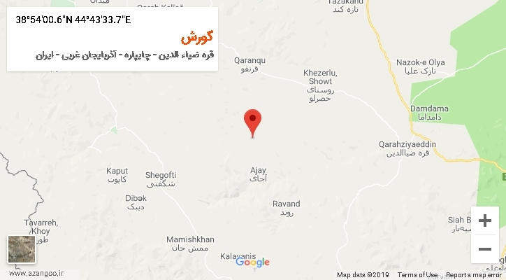 روستای گورش بر روی نقشه