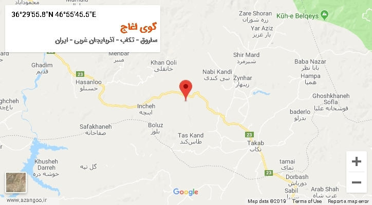 روستای گوی اغاج بر روی نقشه
