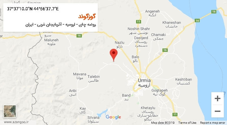 روستای گوزگوند بر روی نقشه