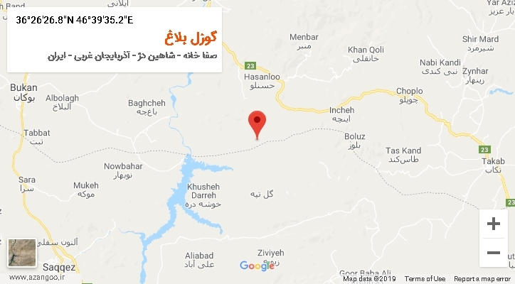 روستای گوزل بلاغ بر روی نقشه