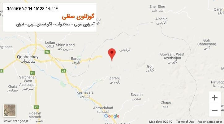 روستای گوزللوی سفلی بر روی نقشه