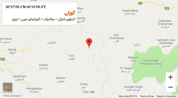 روستای گوزلی بر روی نقشه
