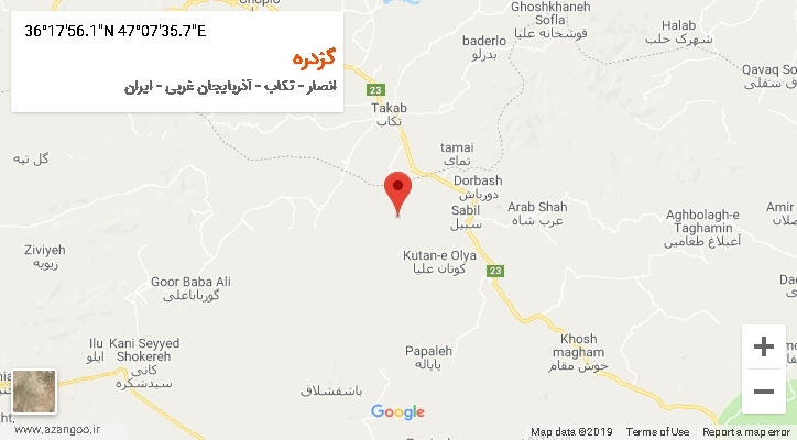 روستای گزدره بر روی نقشه