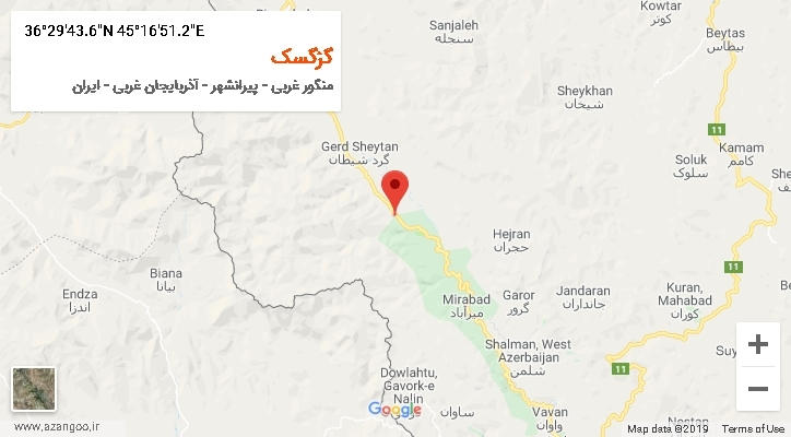 روستای گزگسک بر روی نقشه