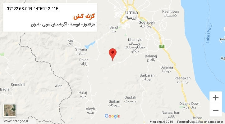 روستای گزنه کش بر روی نقشه