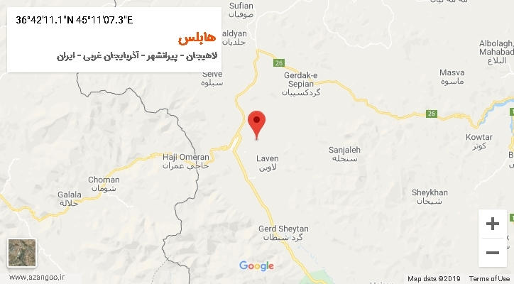 روستای هابلس بر روی نقشه