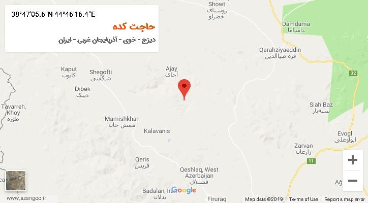 روستای حاجت کده بر روی نقشه