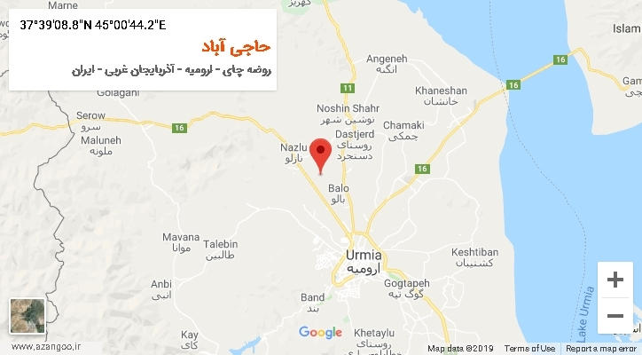 روستای حاجی آباد بر روی نقشه