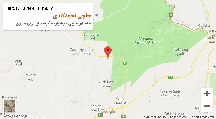 روستای حاجی احمدکندی بر روی نقشه