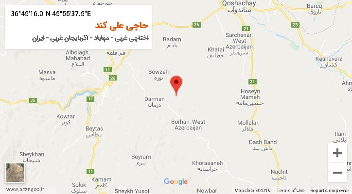 روستای حاجی علی کند بر روی نقشه