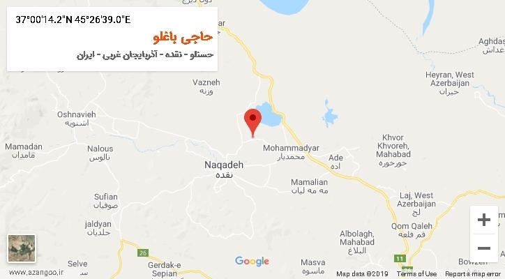 روستای حاجی باغلو بر روی نقشه