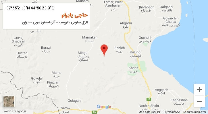 روستای حاجی بایرام بر روی نقشه