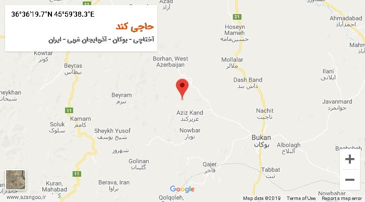 روستای حاجی کند بر روی نقشه