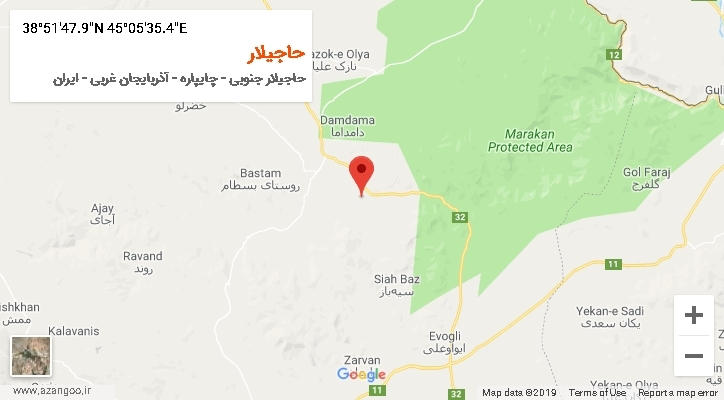 روستای حاجیلار بر روی نقشه
