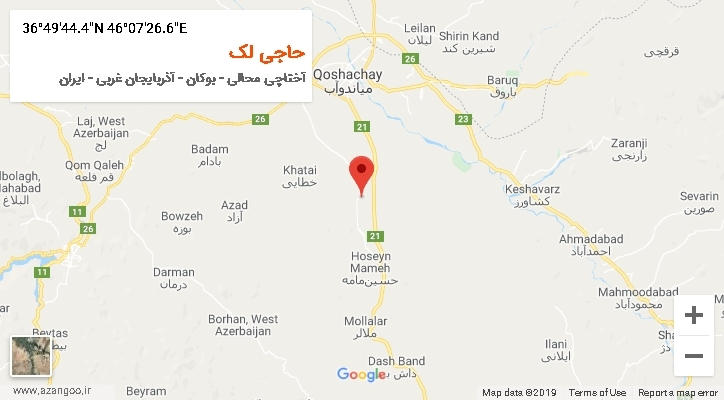 روستای حاجی لک بر روی نقشه