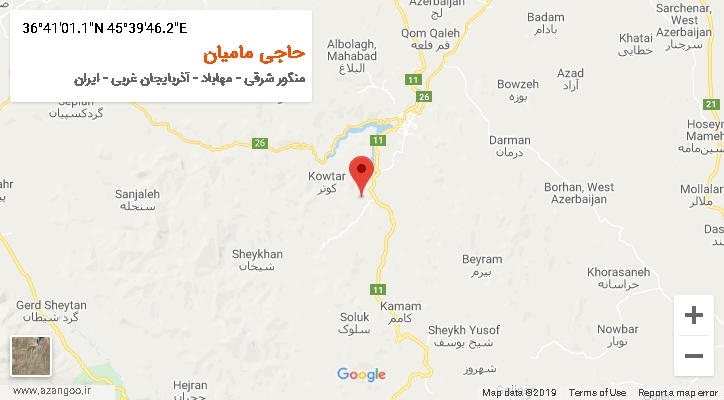 روستای حاجی مامیان بر روی نقشه