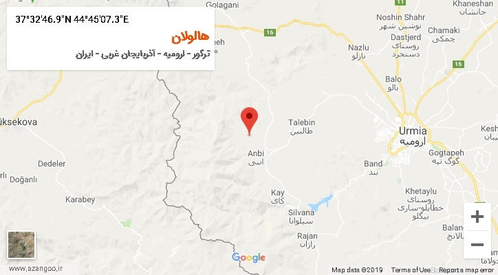 روستای هالولان بر روی نقشه
