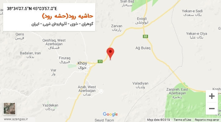 روستای حاشیه رود(حشه رود) بر روی نقشه