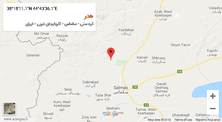 روستای هدر بر روی نقشه