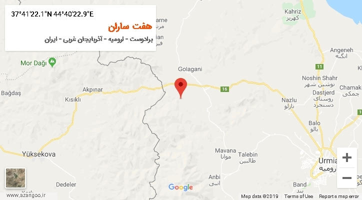 روستای هفت ساران بر روی نقشه