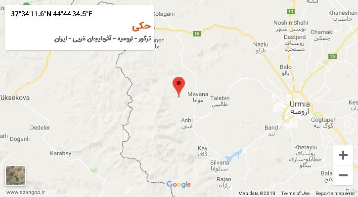 روستای حکی بر روی نقشه