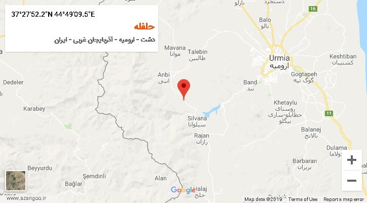 روستای حلفله بر روی نقشه