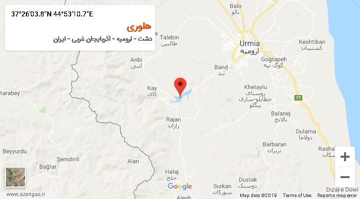 روستای هلوری بر روی نقشه