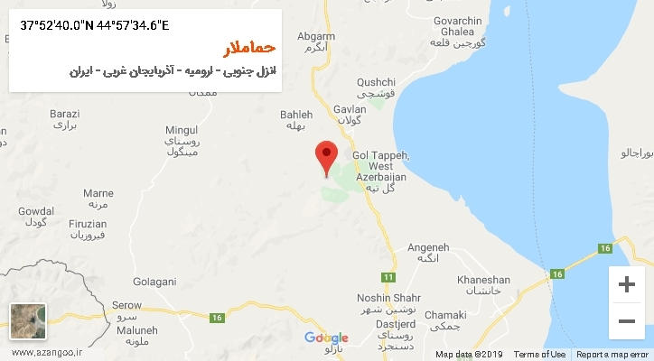 روستای حماملار بر روی نقشه