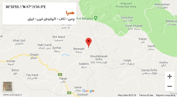 روستای همپا بر روی نقشه